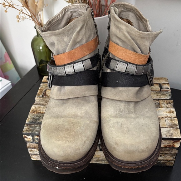 A.S. 98 (8.5) Strappy Ankle Boots Premium Italian Leather Lt Grey EU 39/8.5 - Picture 5 of 16